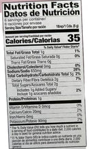 The Nutrition Facts of Shan Chicken Masala Mix 