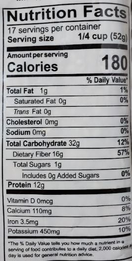 The Nutrition Facts of Swad Horse Gram Brown Lentils 