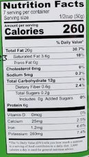 The Nutrition Facts of TOK Kerala Mixture 