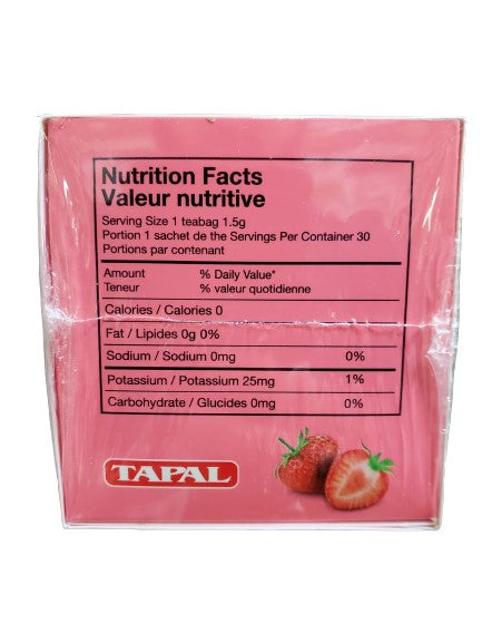 The Nutrition Facts of Tapal Green Tea Strawberry Bliss (30 T-Bags) 