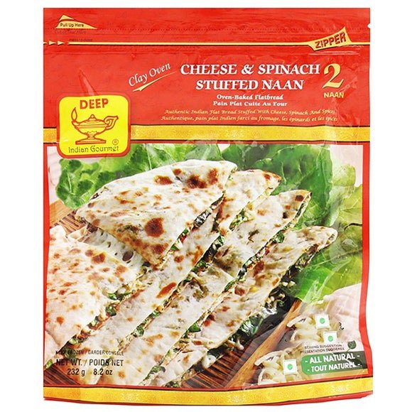 Deep Cheese & Spinach stuffed Naan (2pcs) | MirchiMasalay