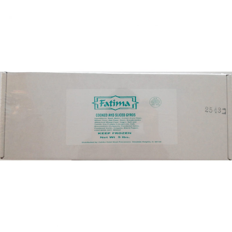 The Nutrition Facts of Fatima Zabiha Cooked & Sliced Gyros Box 