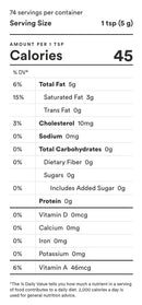 The Nutrition Facts of Organic Valley Ghee 