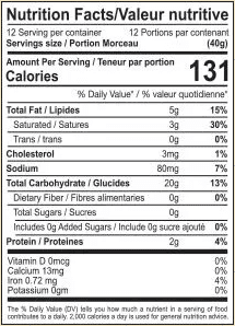 The Nutrition Facts of Mezban Frozen Puri  (12pcs) 